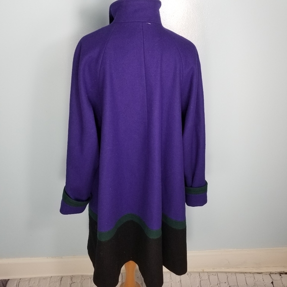 TRUE Vintage WOOL COLOR BLOCK SWING COAT - Picture 4 of 7